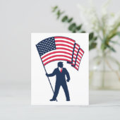 Präsident Trump trägt die Flagge der USA (Stehend Vorderseite)