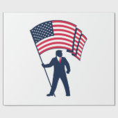 Präsident Trump trägt die Flagge der USA Geschenkpapier (Flach)