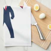 Präsident Trump trägt die Flagge der USA Geschirrtuch (Viertel Falte)