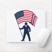 Präsident Trump trägt die Flagge der USA Mousepad (Mit Mouse)