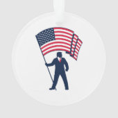 Präsident Trump trägt die Flagge der USA Ornament (Rückseite)