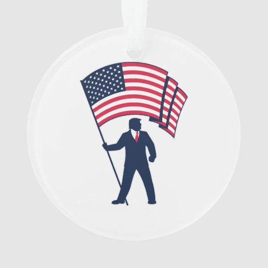 Präsident Trump trägt die Flagge der USA Ornament (Rückseite)