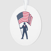 Präsident Trump trägt die Flagge der USA Ornament (Vorderseite)