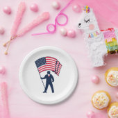 Präsident Trump trägt die Flagge der USA Pappteller (Party)