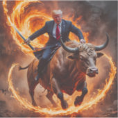 Präsident Trump triumph auf einen Bull Aufkleber (Vorderseite)