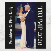 Präsident Trump und die First Lady Dance Weinetikett (Einzelnes Label)