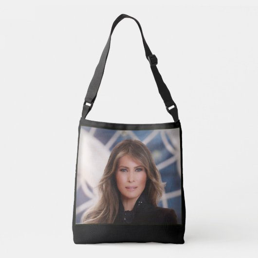 PRÄSIDENT TRUMP UND EHEFRAU MELANIA CROSSBODY BAG TRAGETASCHEN MIT LANGEN TRÄGERN (Rückseite)