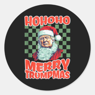 Präsident Trump Weihnachten Ho Ho Ho Frohe Trumpma Runder Aufkleber