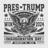 Präsident Trump Won 2024 Aufkleber (Vorderseite)