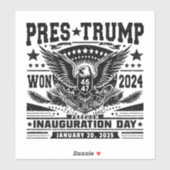 Präsident Trump Won 2024 Aufkleber (Blatt)