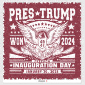 Präsident Trump Won 2024 Aufkleber (Blatt)