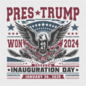 Präsident Trump Won 2024 Aufkleber (Vorderseite)