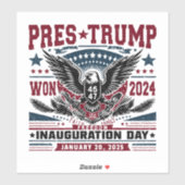 Präsident Trump Won 2024 Aufkleber (Blatt)