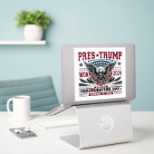 Präsident Trump Won 2024 Aufkleber (Laptop auf Schreibtisch)