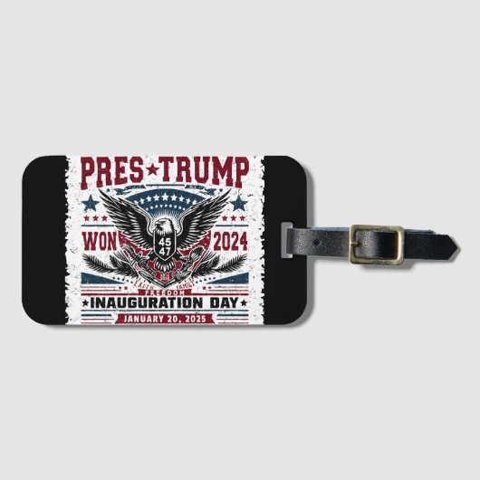 Präsident Trump Won 2024 Gepäckanhänger (Vorderseite (Horizontal))