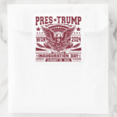 Präsident Trump Won 2024 Quadratischer Aufkleber (Tasche)