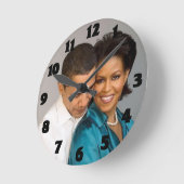 PRÄSIDENT UND FRAU. OBAMA-KLOCK RUNDE WANDUHR (Winkel)