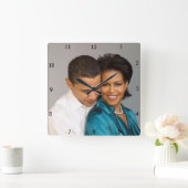 PRÄSIDENT UND FRAU. OBAMA QUADRATISCHE WANDUHR (Zuhause)
