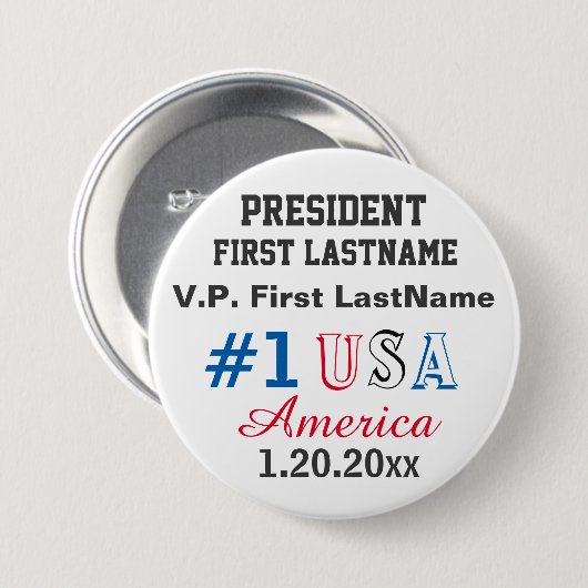 Präsident Vizepräsident Name Einweihung Button (Vorne & Hinten)