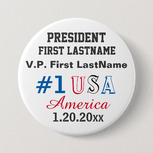 Präsident Vizepräsident Name Einweihung Button (Vorderseite)