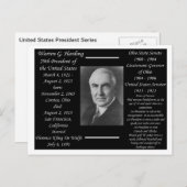Präsident Warren G Harding Postkarte (Vorne/Hinten)