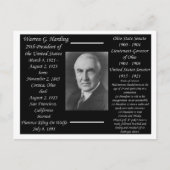 Präsident Warren G Harding Postkarte (Vorderseite)