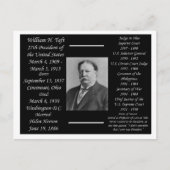 Präsident William H Taft Postkarte (Vorderseite)