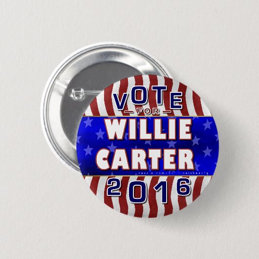 Präsident Willie-Carter Wahl 2016 Demokrat Button (Vorne & Hinten)