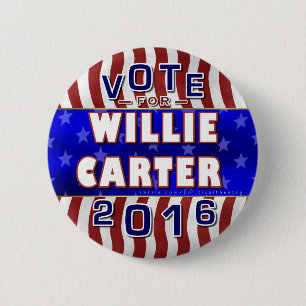 Präsident Willie-Carter Wahl 2016 Demokrat Button