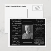 Präsident Woodrow Wilson Postkarte (Vorne/Hinten)