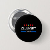 Präsident Zelensky 2024 Wahl Ukraine 1  Button (Vorne & Hinten)