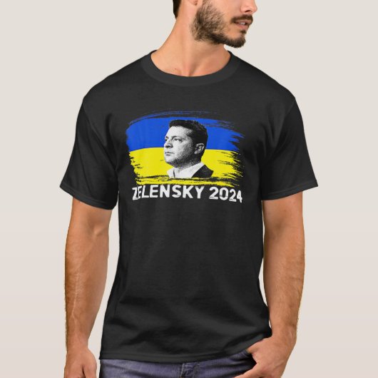 Präsident Zelensky 2024 Wahl Ukraine T-Shirt (Vorderseite)