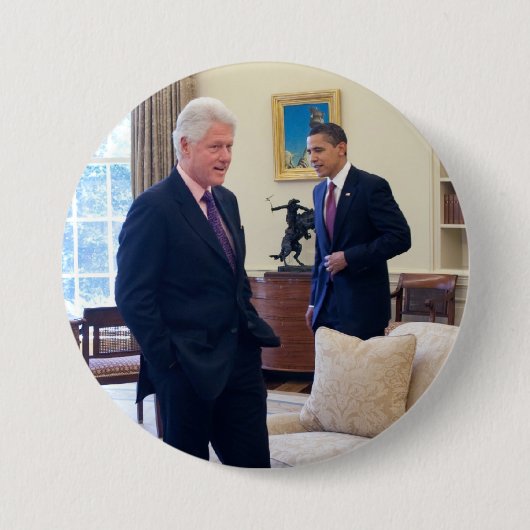 Präsidenten Barack Obama und Bill Clinton Button (Vorderseite)