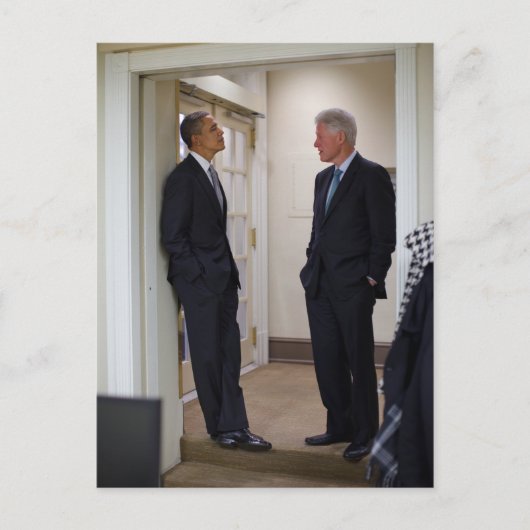 Präsidenten Barack Obama und Bill Clinton Postkarte (Vorderseite)
