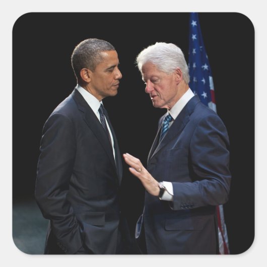 Präsidenten Barack Obama und Bill Clinton Quadratischer Aufkleber (Vorderseite)