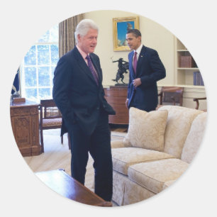 Präsidenten Barack Obama und Bill Clinton Runder Aufkleber