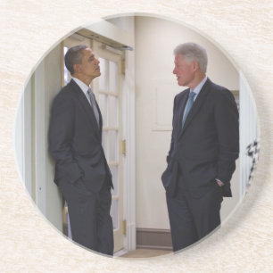 Präsidenten Barack Obama und Bill Clinton Sandstein Untersetzer