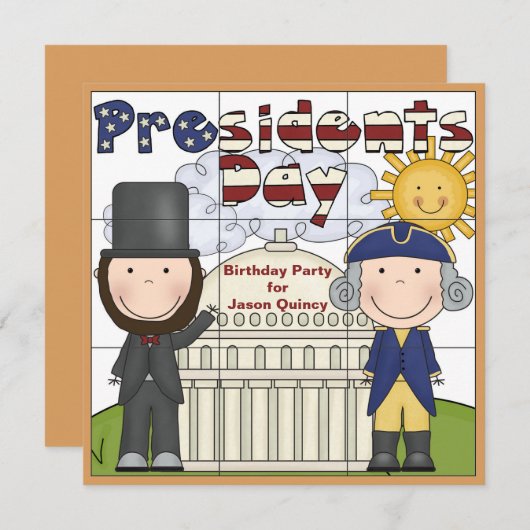 Präsidenten Day Invitation Einladung (Vorne/Hinten)