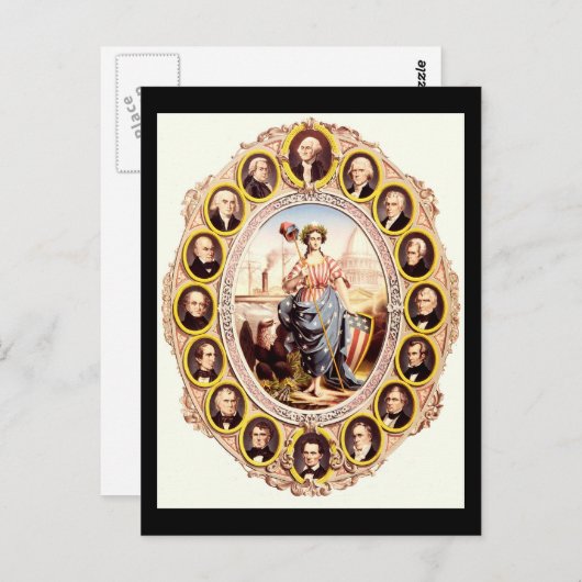 Präsidenten der Vereinigten Staaten Postkarte (Vorne/Hinten)