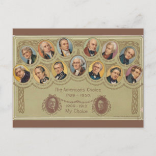 Präsidenten der Vereinigten Staaten von Amerika im Postkarte