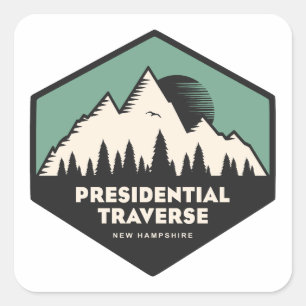 Präsidenten-Traverse New Hampshire Türkis Quadratischer Aufkleber