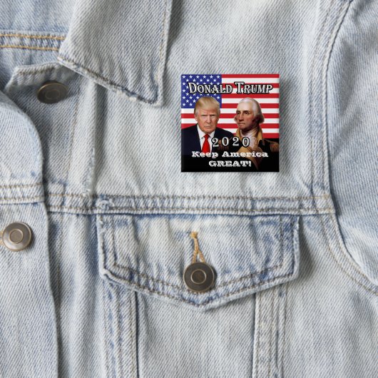 Präsidenten Trump & Washington - Behalt Amerika gr Button (Beispiel)