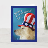 Präsidenten'Day Patriotic Poodle Uncle Sam Hat Karte (Vorderseite)