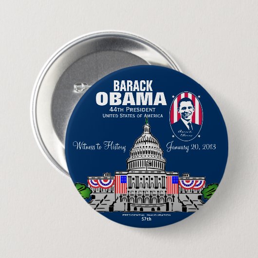 Präsidenteneinweihung 2013 button (Vorne & Hinten)