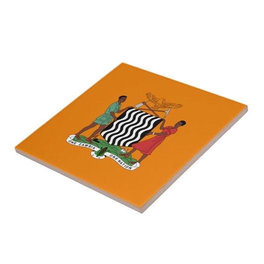 Präsidentenflagge von Sambia Fliese (Seite)