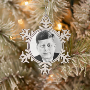 Präsidentenfoto des amerikanischen Präsidenten Joh Schneeflocken Zinn-Ornament
