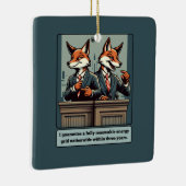 Präsidentenfox - Funny Political Satire Animal Keramikornament (Rechts)