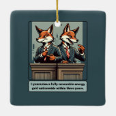 Präsidentenfox - Funny Political Satire Animal Keramikornament (Rückseite)