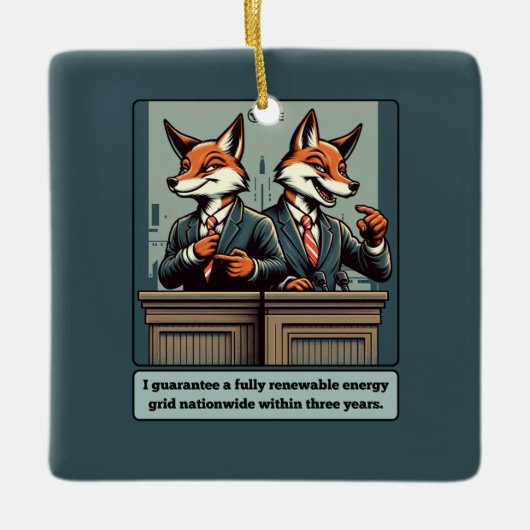 Präsidentenfox - Funny Political Satire Animal Keramikornament (Vorderseite)