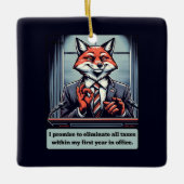 Präsidentenfox - Funny Political Satire Animal Keramikornament (Vorderseite)